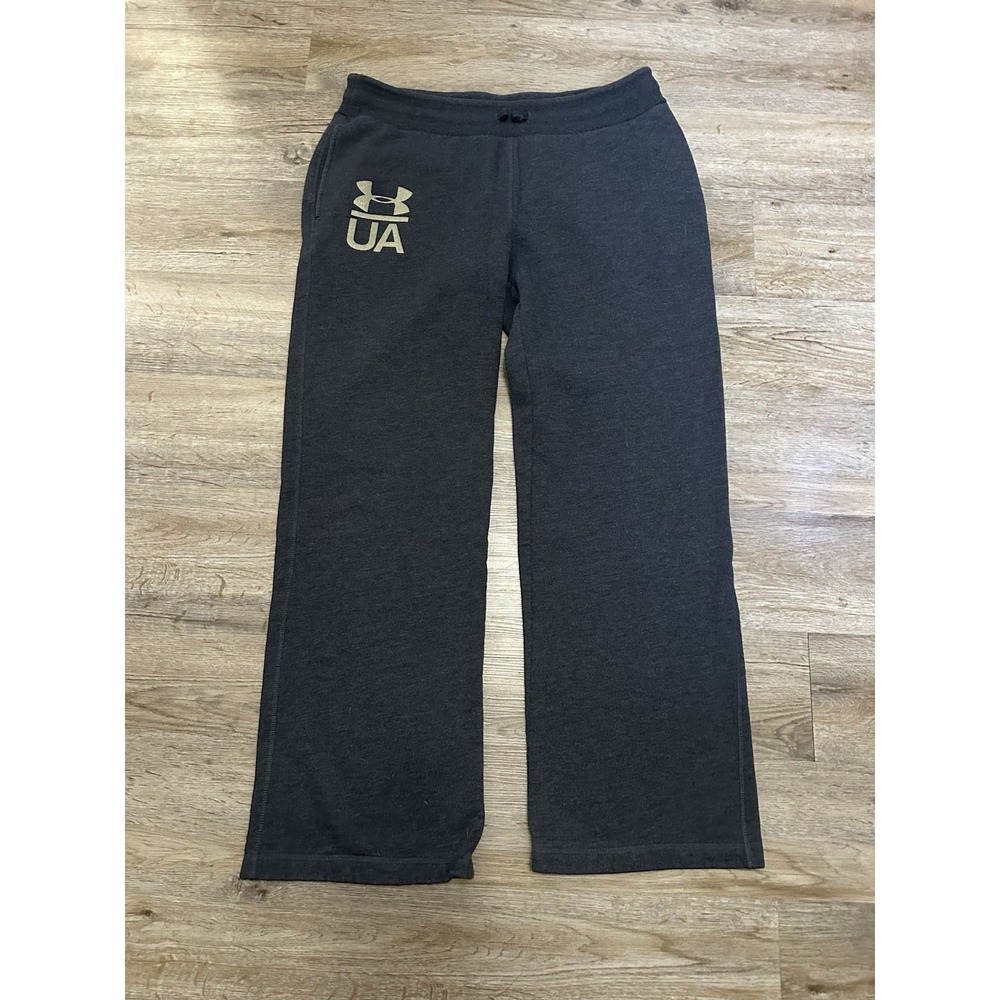 Under Armour Women's Black Rival Fleece Straight Leg Pocket Sweatpants Size XL